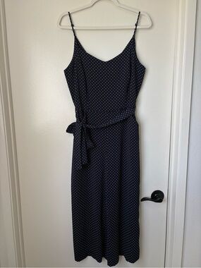 Carolina Belle Navy blue with White Polka Dot jumpsuit